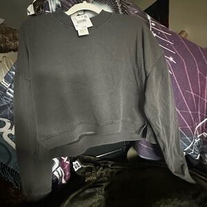 American Eagle or Aerie Unique Charcoal Cropped Top
